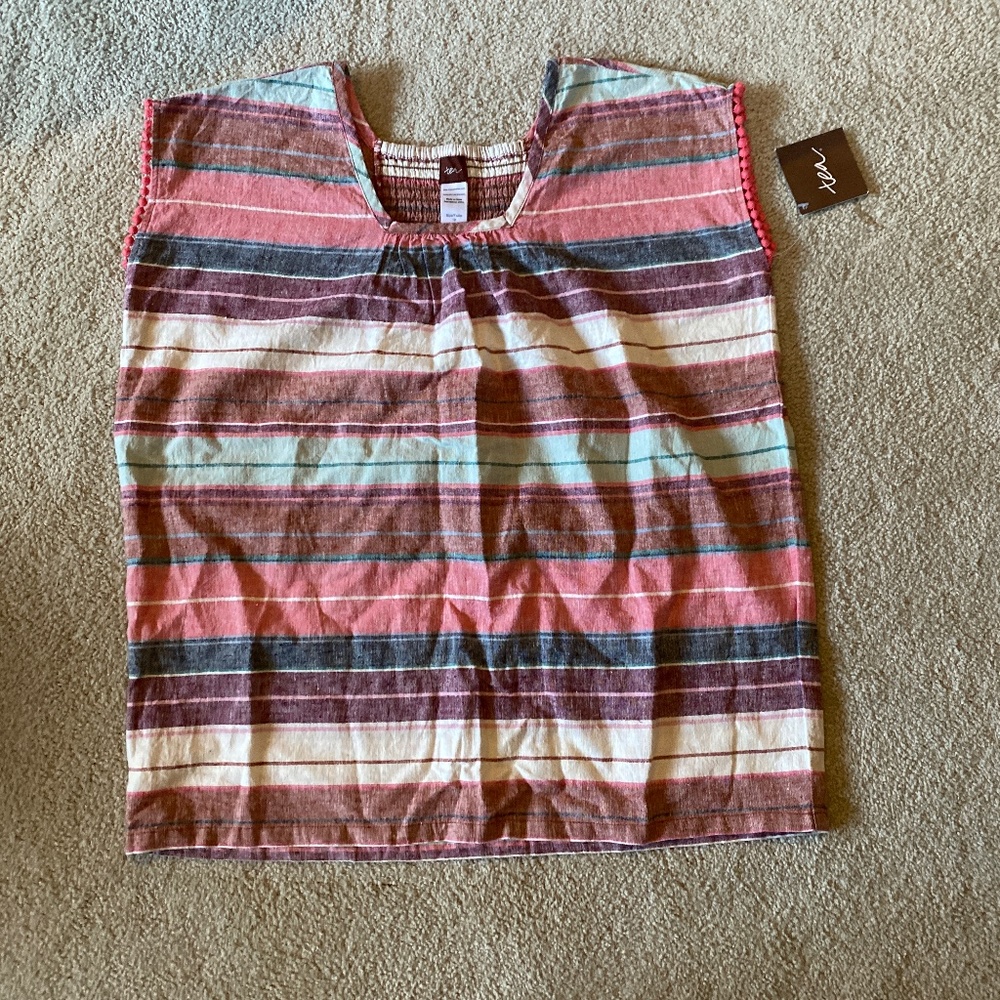 NWT TEA COLLECTION GIRLS LINEN COTTON SHIRT SZ10
